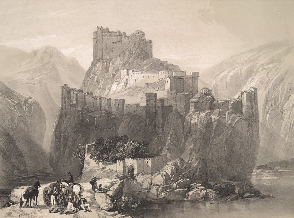 Kangra fort in 1847, by Charles Hardinge